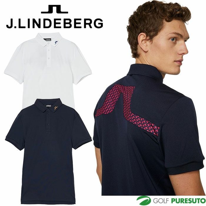 美品♡ジェイリンドバーグ ブリッジマーク ポロシャツ J.LINDEBERG J.LINDEBERG ジェイリンドバーグ ブリッジマーク ロゴ ポロシャツ M
