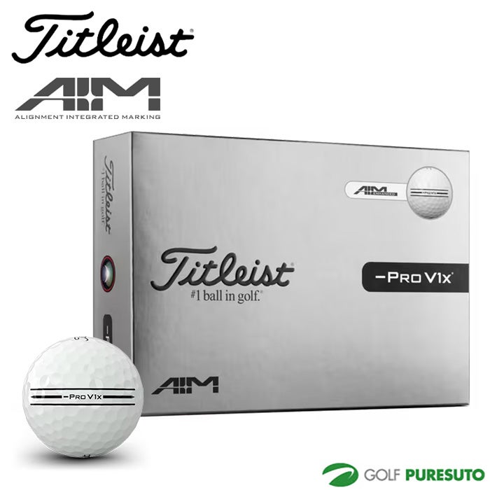 タイトリスト ゴルフボール Pro V1x Left Dash AIM Enhanced 1ダース